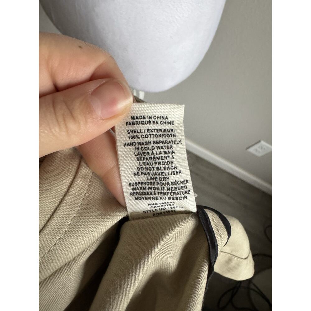 NWT Avec Les Filles Light Canvas Double Breasted Belted Trench Coat Womens M - Picture 7 of 7